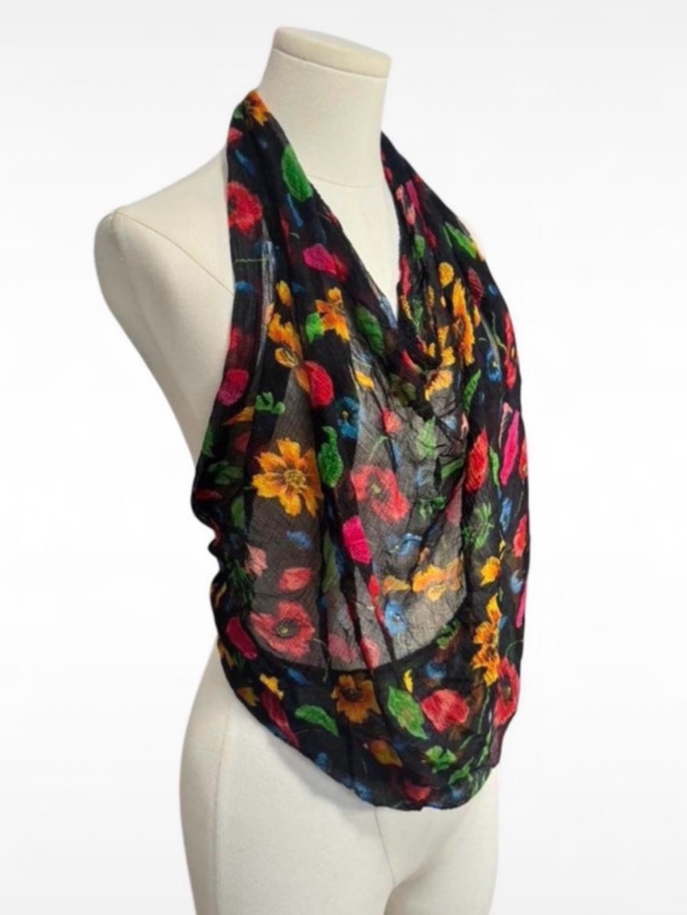 Vintage hand rolled floral wrap scarf / top / skirt / cover up / etc!